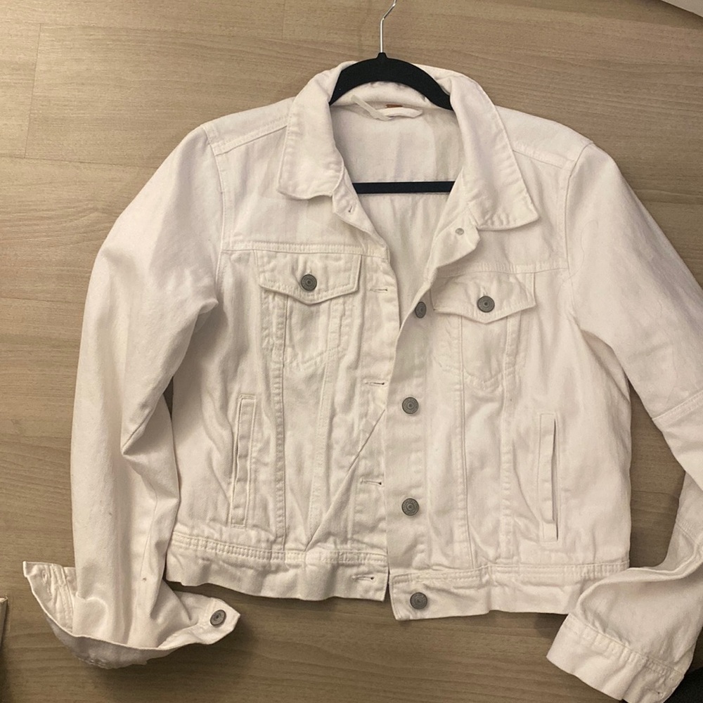 Free people white denim jacket